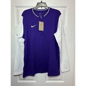 Size L Nike Dri-FIT 1/4 Zip Pullover Top Purple White Men’s FJ9549-545 NWT